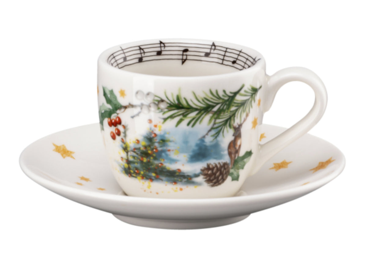 Hutschenreuther Sammelserie 2023 Am Weihnachtsbaum Espressotasse 2tlg