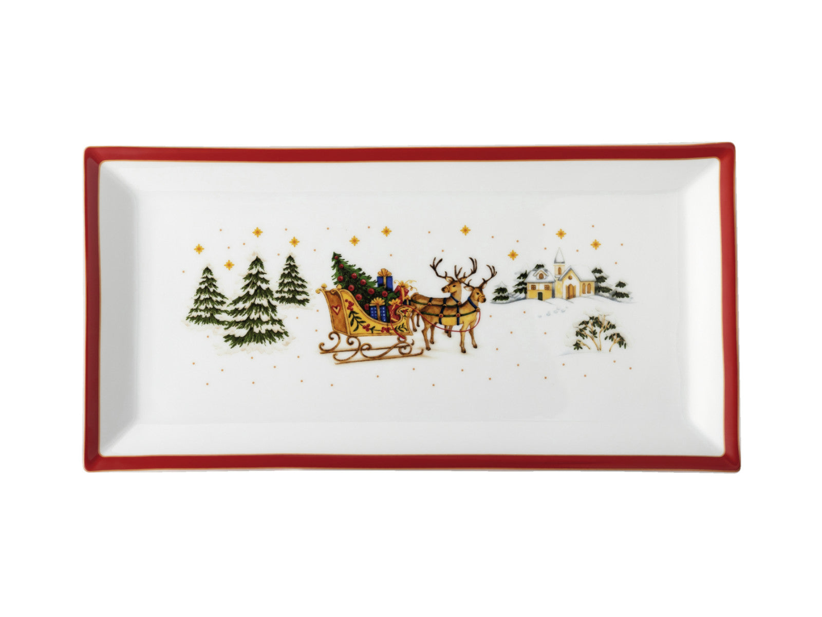 Hutschenreuther Happy Wintertime Red Platte eckig 36cm