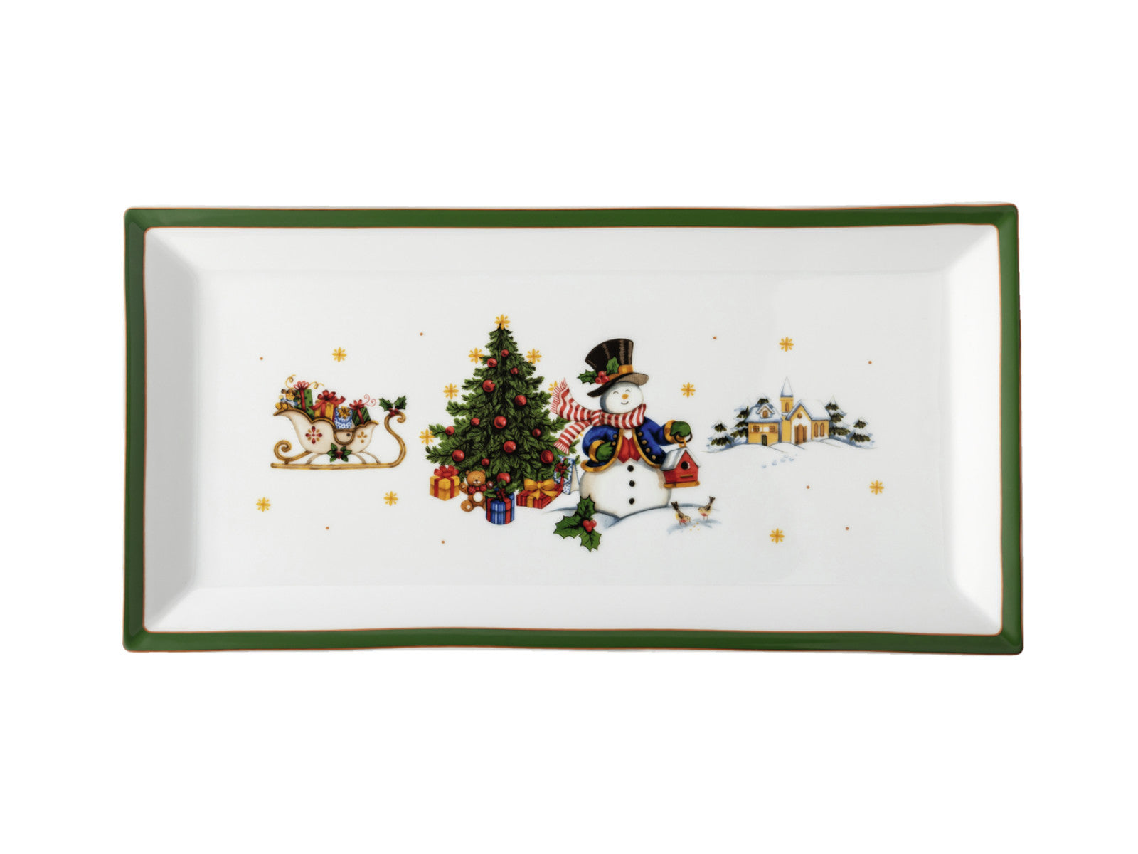 Hutschenreuther Happy Wintertime Green Platte eckig 36cm