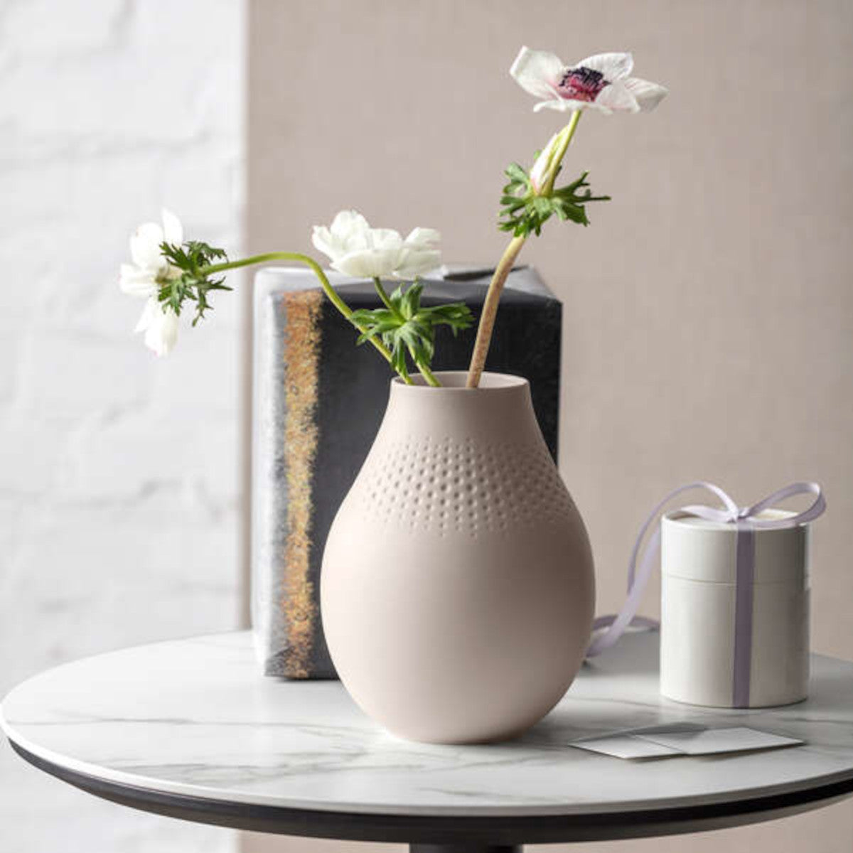 Villeroy & Boch Manufacture Collier beige Vase Perle hoch 16 cm - Produktbild 3