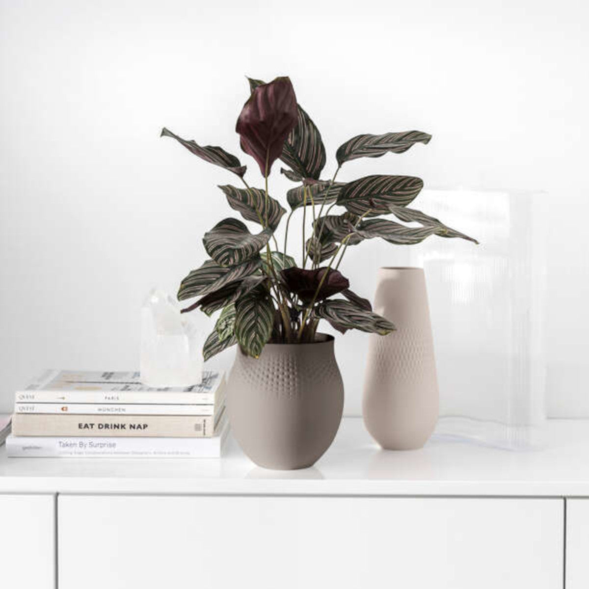 Villeroy & Boch Manufacture Collier taupe Vase Carre gross 23 cm - Produktbild 2
