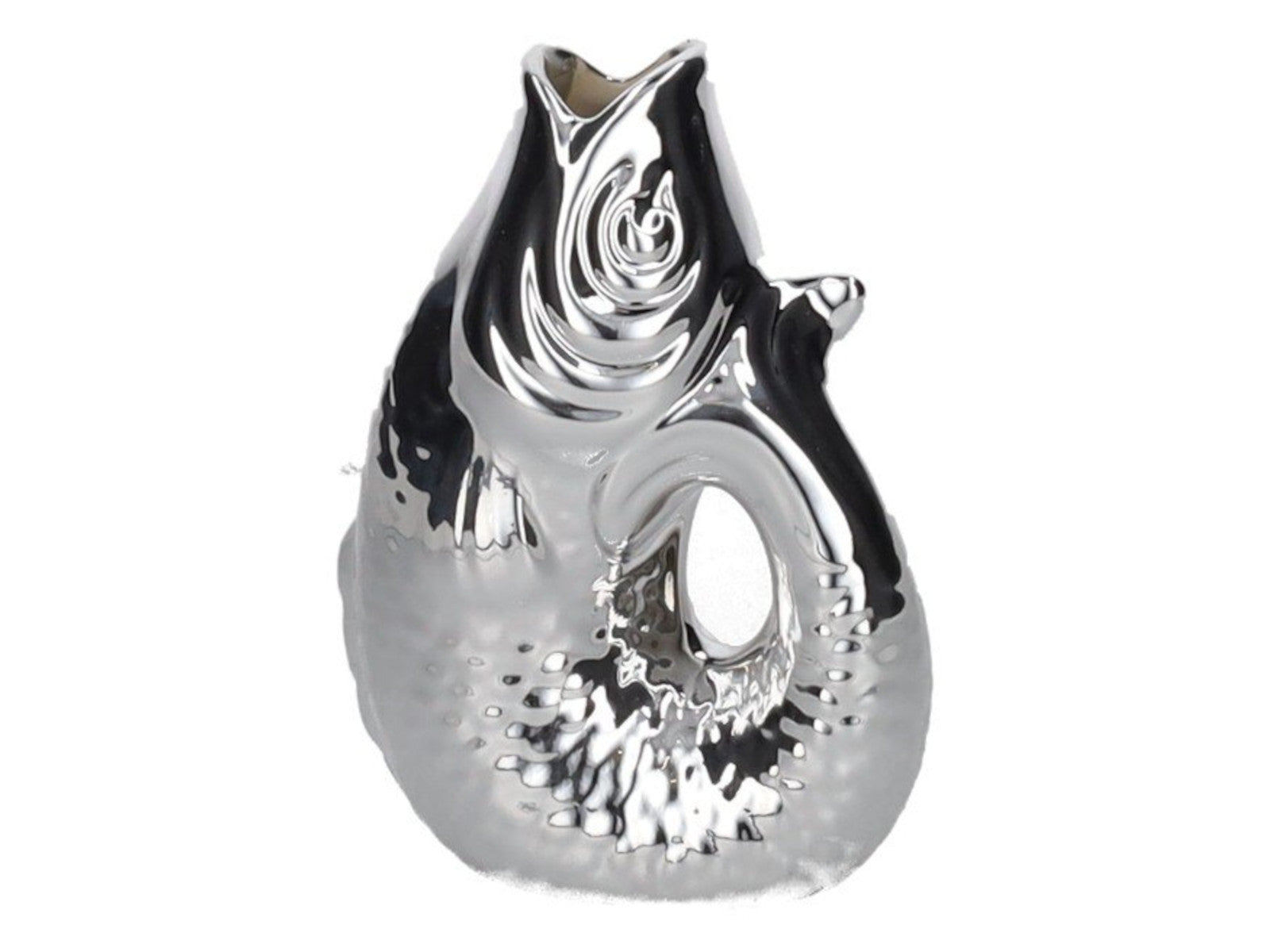 Giftcompany Monsieur Carafon Vase / Karaffe Fisch XS silber 0,2l