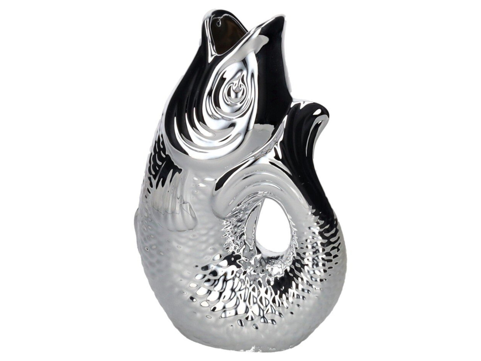 Giftcompany Monsieur Carafon Vase / Karaffe Fisch S silber 1,2l