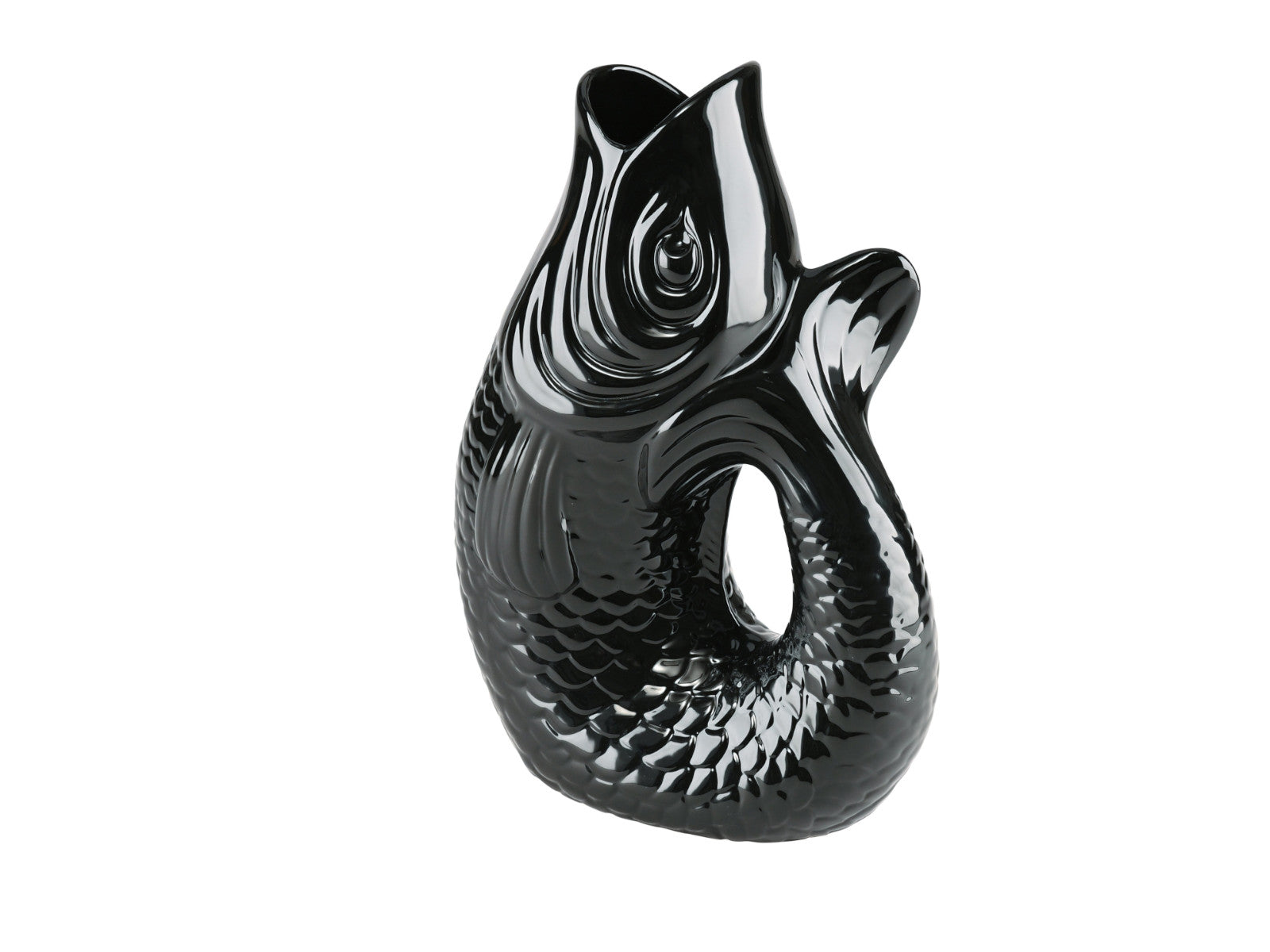 Giftcompany Monsieur Carafon Vase / Karaffe Fisch L  schwarz 2,7l
