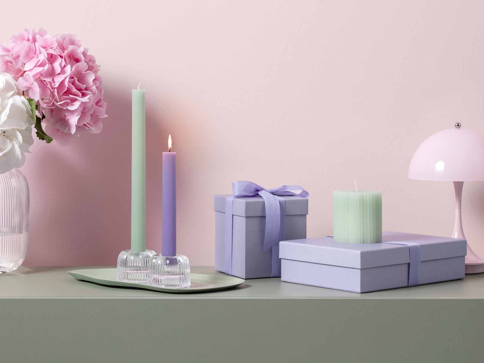 Villeroy & Boch Fleur Accessoires vert Stumpenkerze 15cm - Produktbild 5