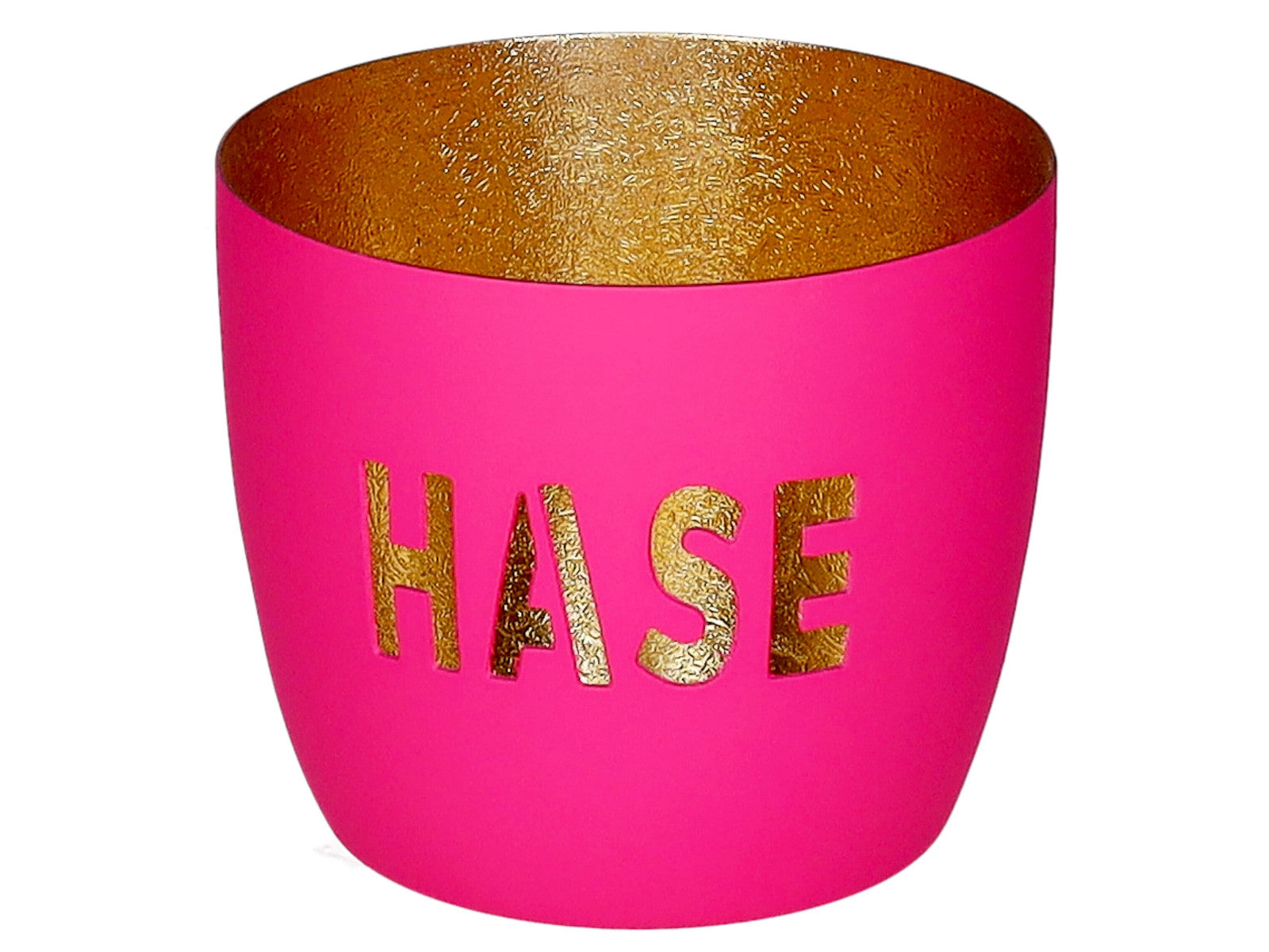 Giftcompany Madras Windlicht M Hase hot pink/gold 8,5cm