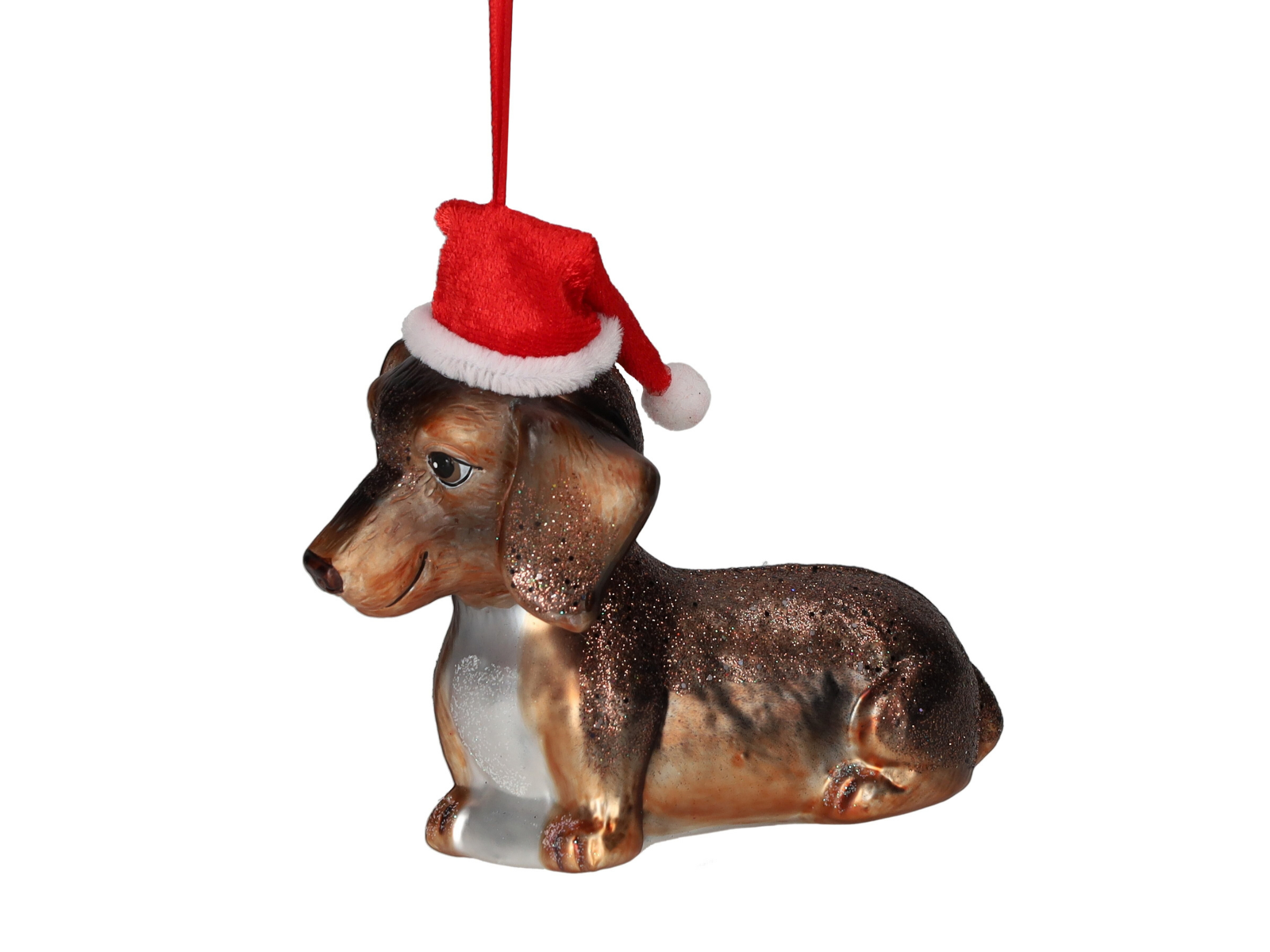 Giftcompany Hänger Dackel mit Weihnachtsmütze braun 10,2cm (1 Stück) - Produktbild 1