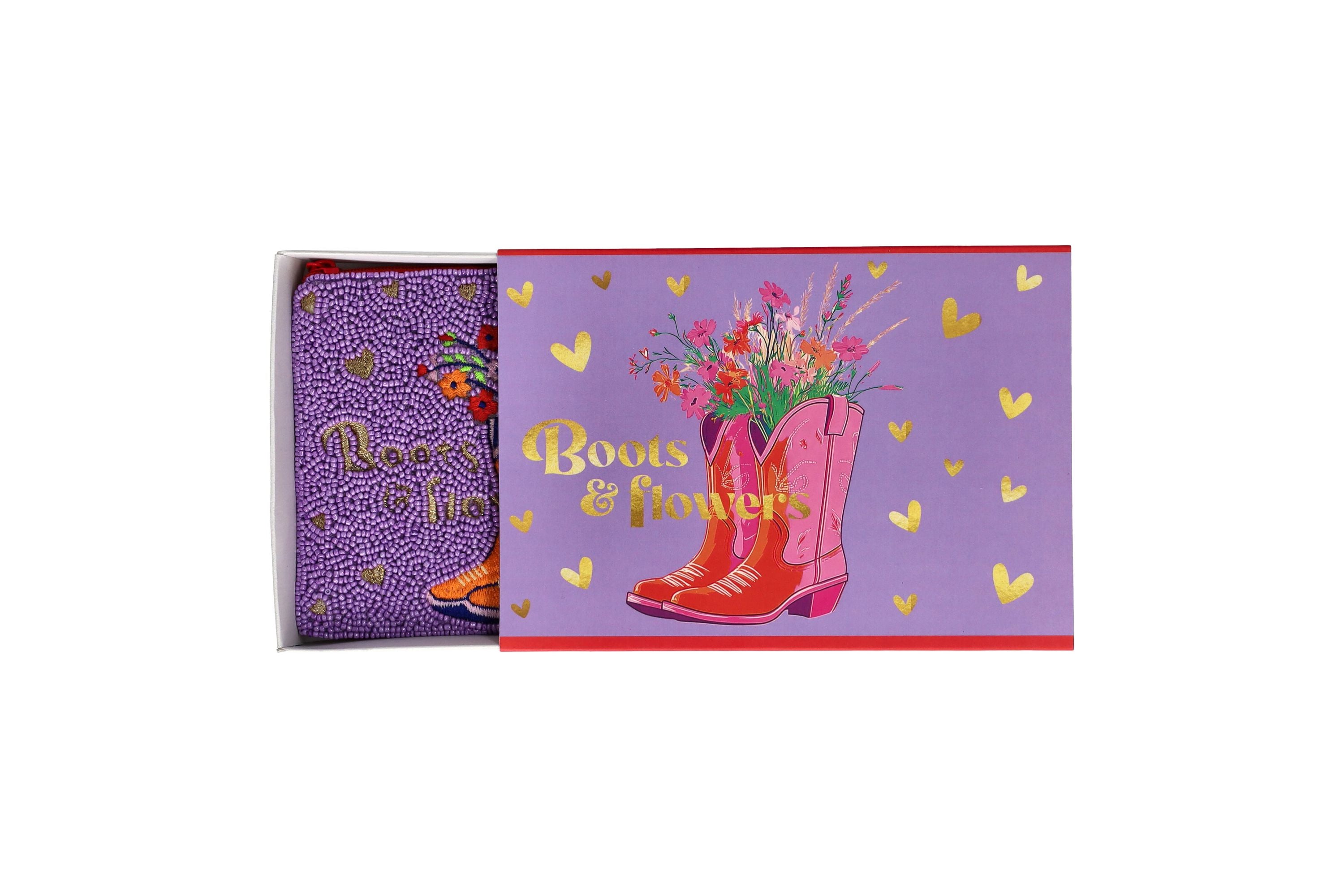 Giftcompany Elodie Kosmetiktasche M Boots and Flowers blau/rot 18cm - Produktbild 4