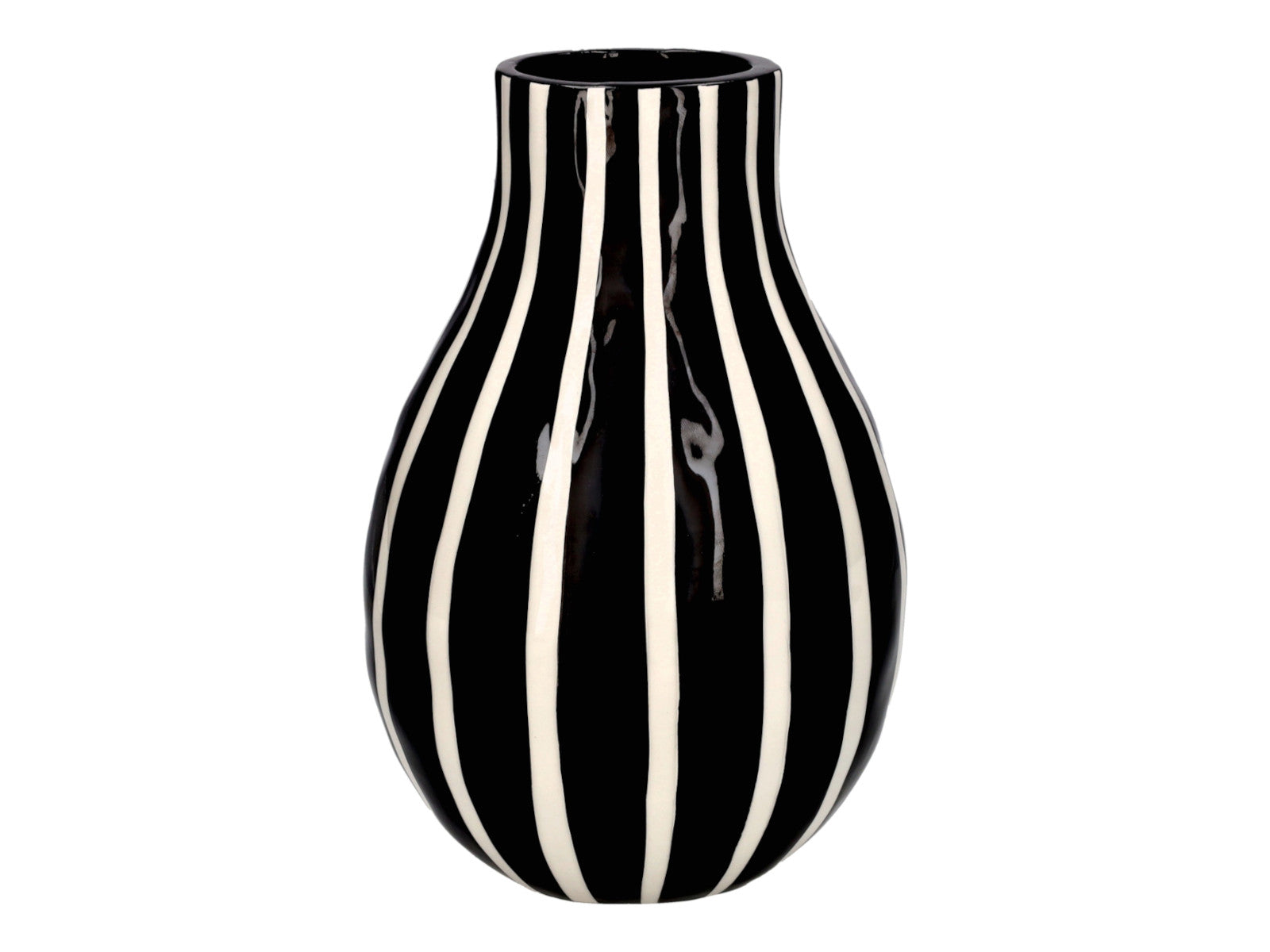 Giftcompany Artisan Vase gestreift L schwarz/weiß 15,6cm