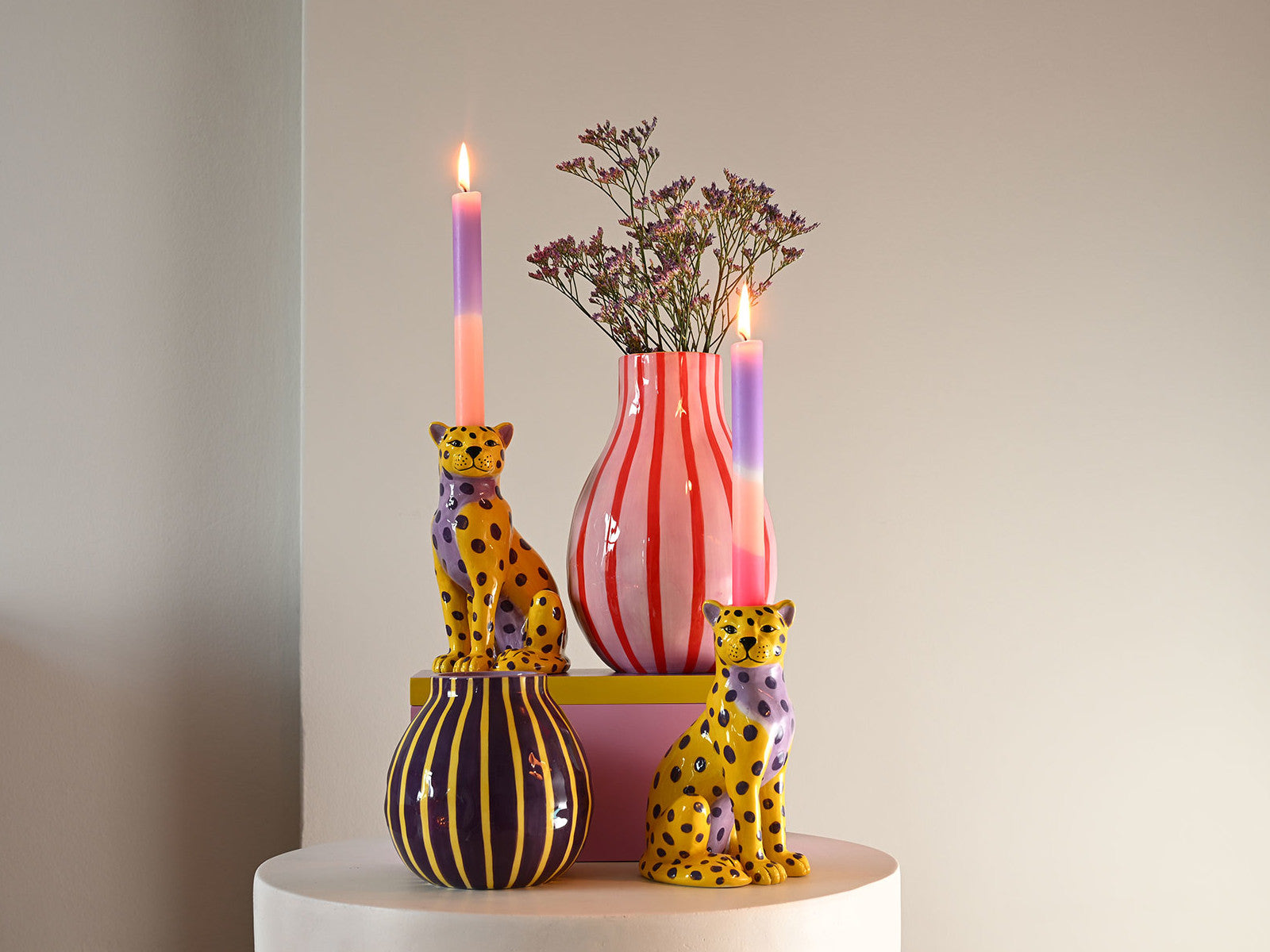 Giftcompany Artisan Vase gestreift L lila/pink 15,6cm - Produktbild 4