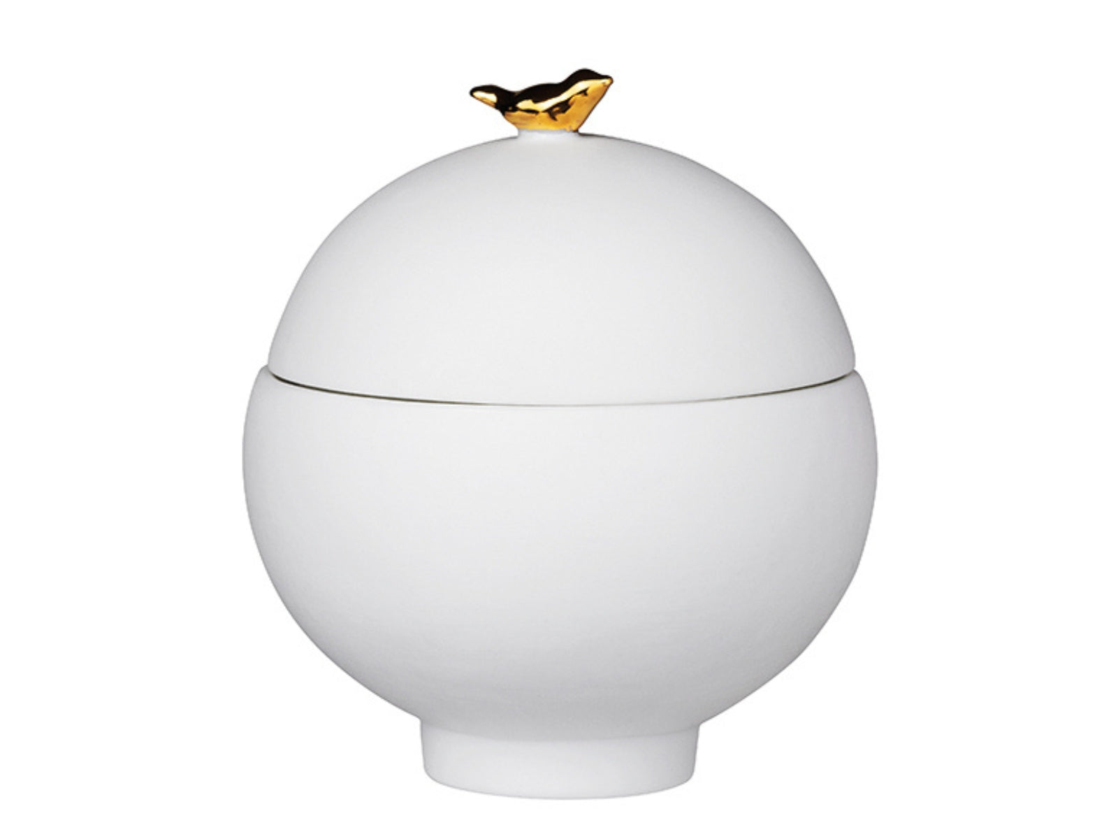 räder Porzellangeschichten Dose Goldener Vogel weiß 8cm