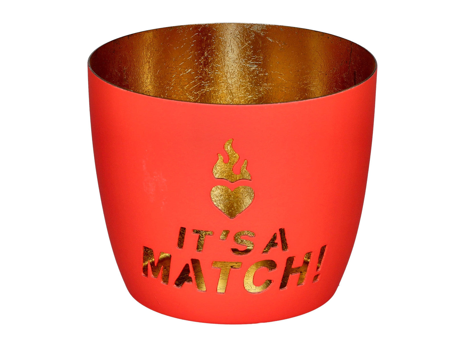 Giftcompany Madras Windlicht M Its a Match neon coral/gold 8,5cm
