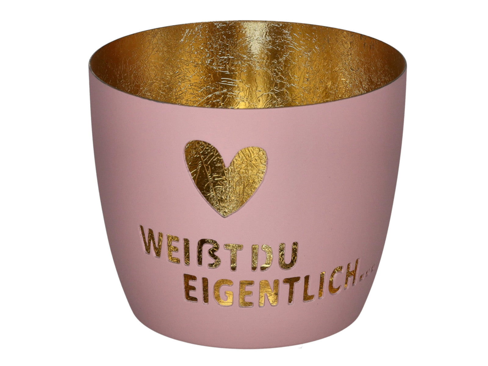 Giftcompany Madras Windlicht M Weißt du eigentlich rosa/gold 8,5cm