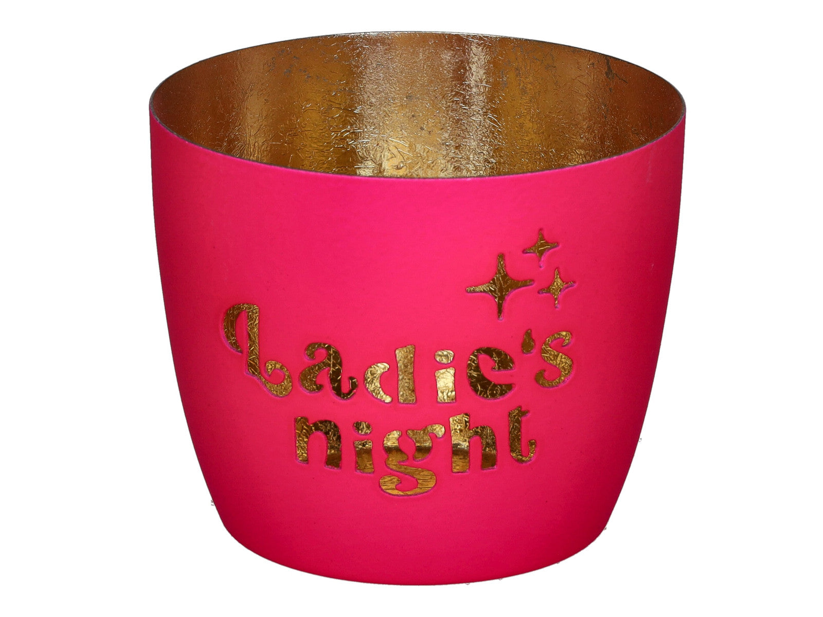 Giftcompany Madras Windlicht M Ladies night hot pink/gold 8,5cm