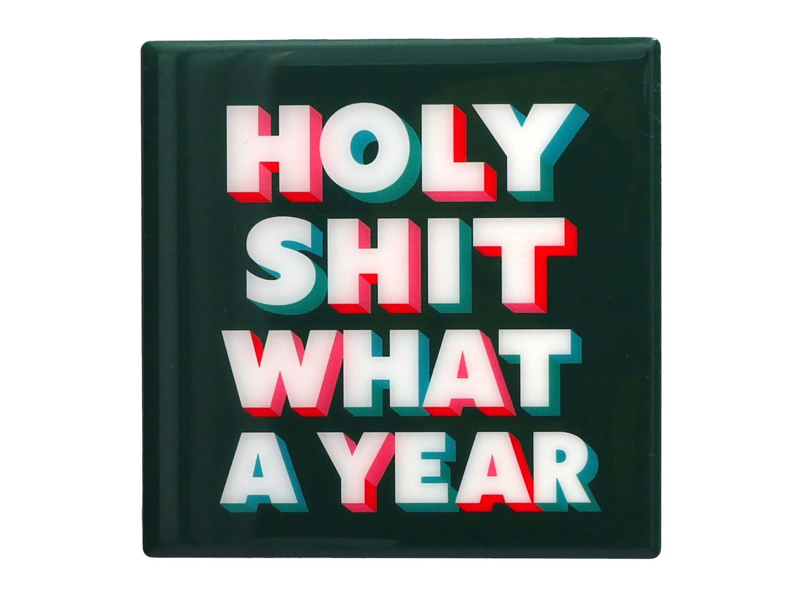 Giftcompany Love Tiles Untersetzer Holy sh** what a year schwarz/weiß 11x11cm - Produktbild 1
