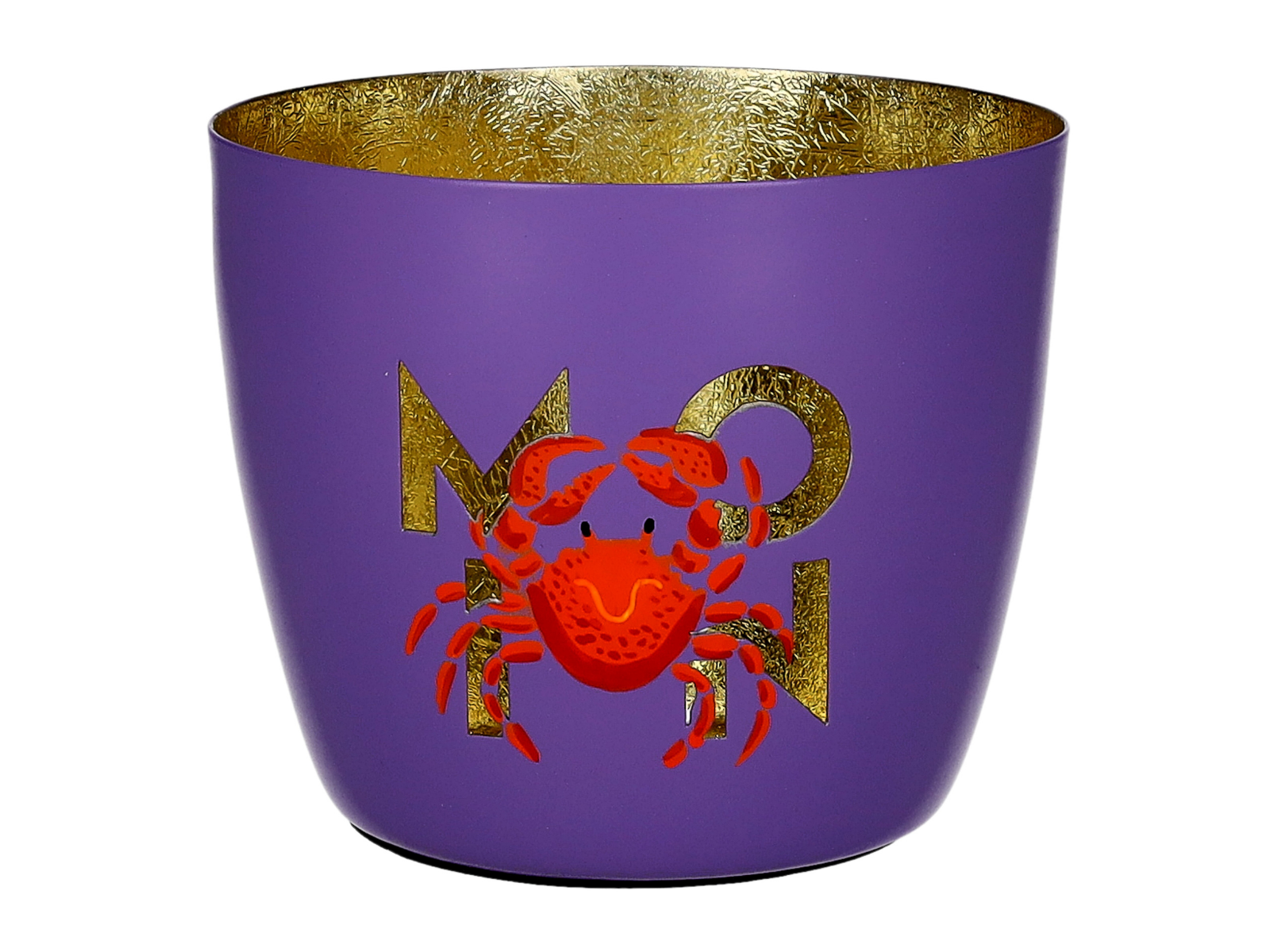 Giftcompany Madras Windlicht M Moin/Hummer lila/gold 8,5cm