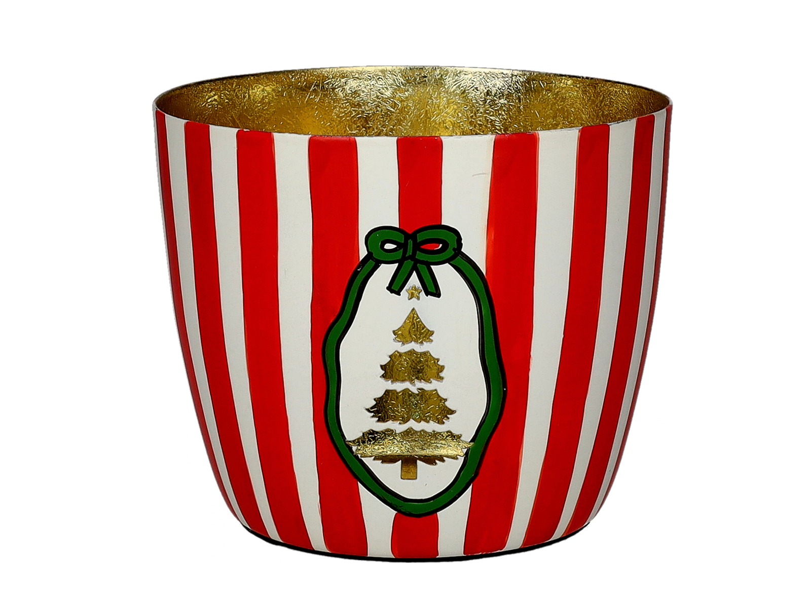 Giftcompany Madras Windlicht M Tannenbaum rot/gold 8,5cm - Produktbild 1
