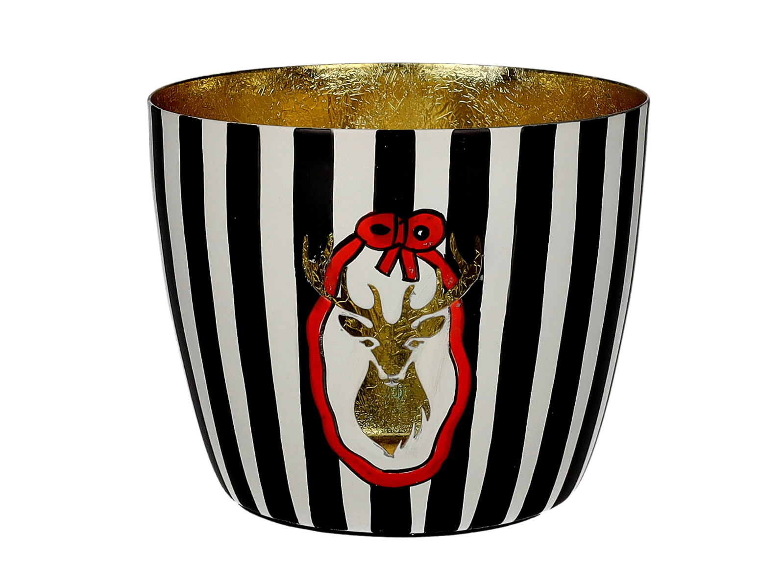 Giftcompany Madras Windlicht M Hirsch schwarz/gold 8,5cm - Produktbild 1
