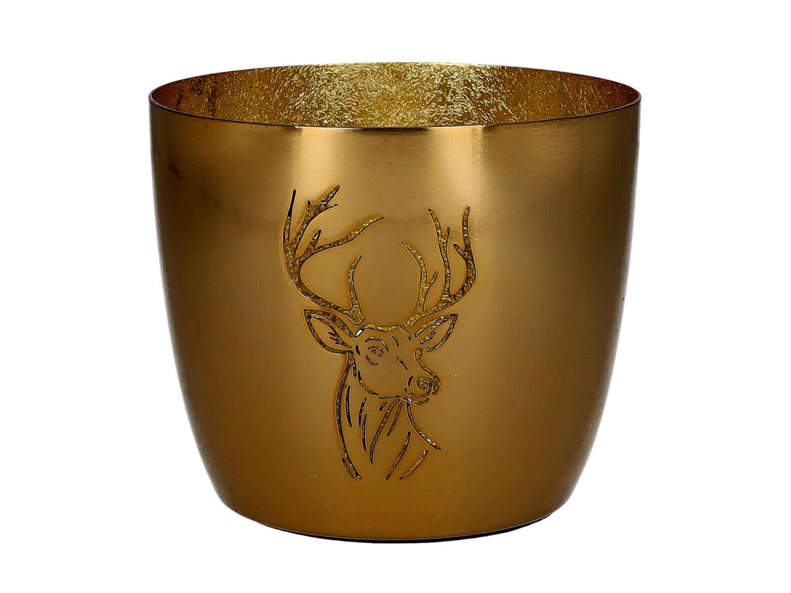 Giftcompany Madras Windlicht M Hirsch gold/gold 8,5cm - Produktbild 1
