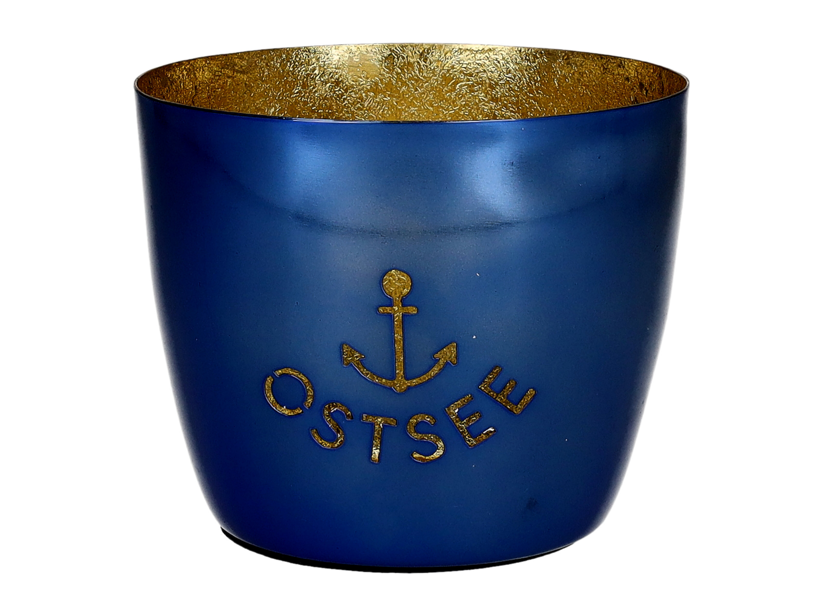Giftcompany Madras Windlicht M Ostsee blau/gold 8,5cm