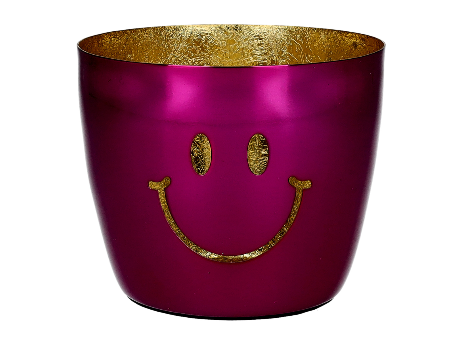 Giftcompany Madras Windlicht M Smile pink/gold 8,5cm