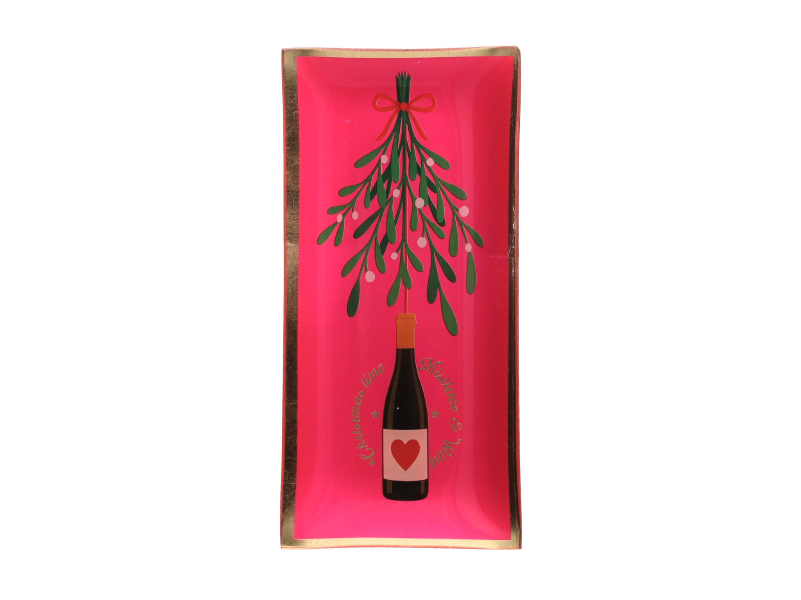 Giftcompany Love Plates Glasteller L Christmas time/Mistelzweig/Wine hot pink 10cm - Produktbild 1