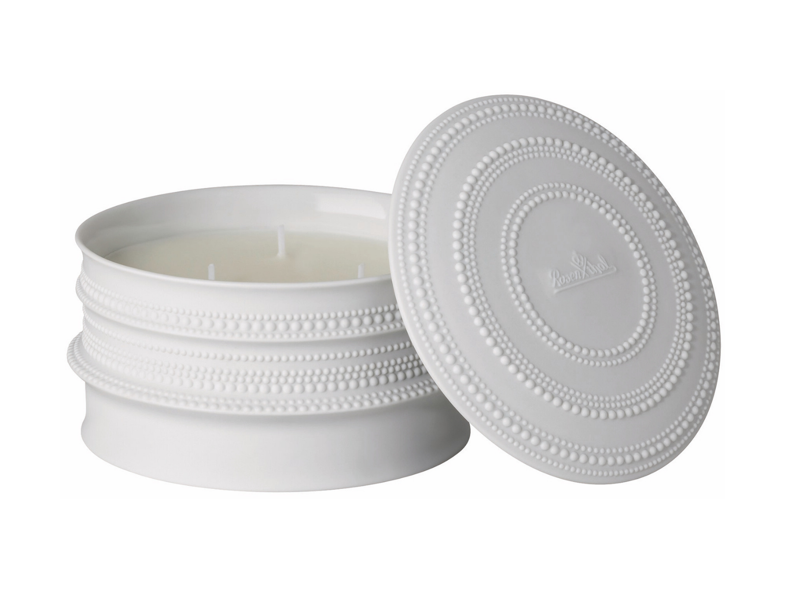 Rosenthal Pisara Duftkerze groß weiß 8cm 2tlg