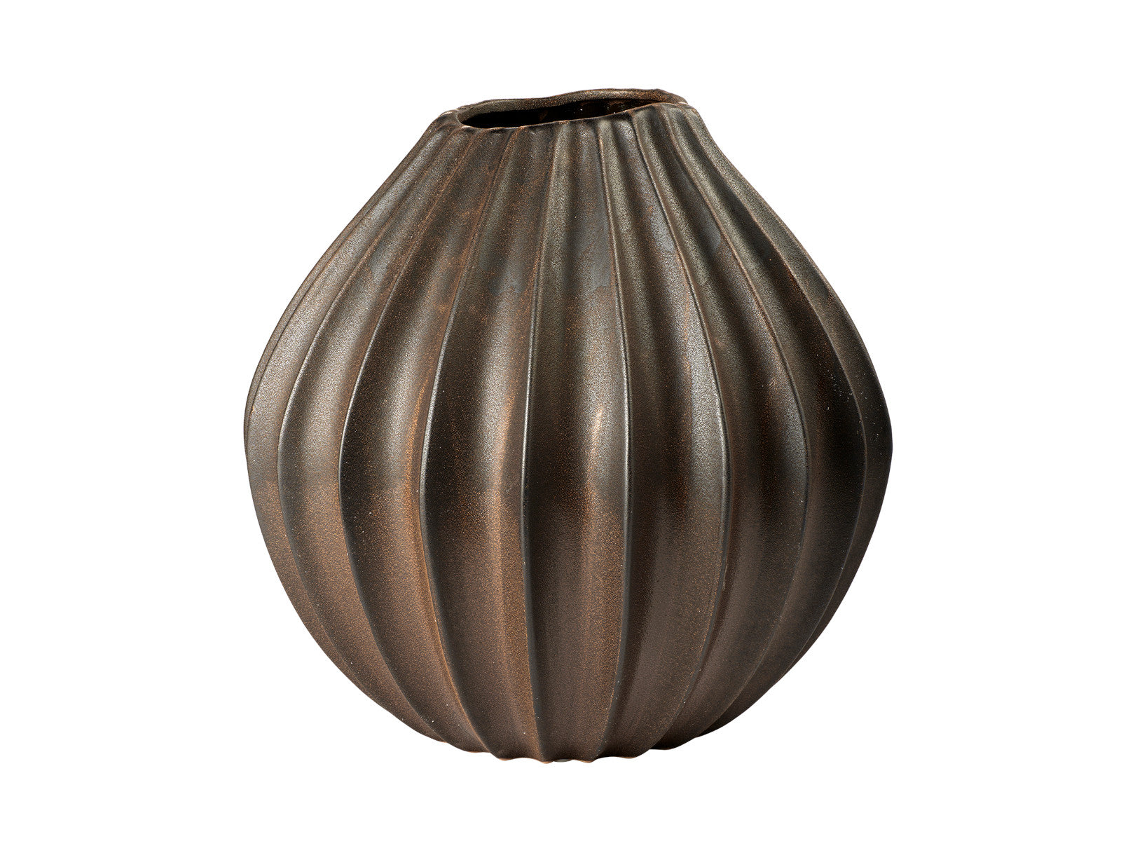 Broste Copenhagen Wide Vase Antique Brown XL 40cm