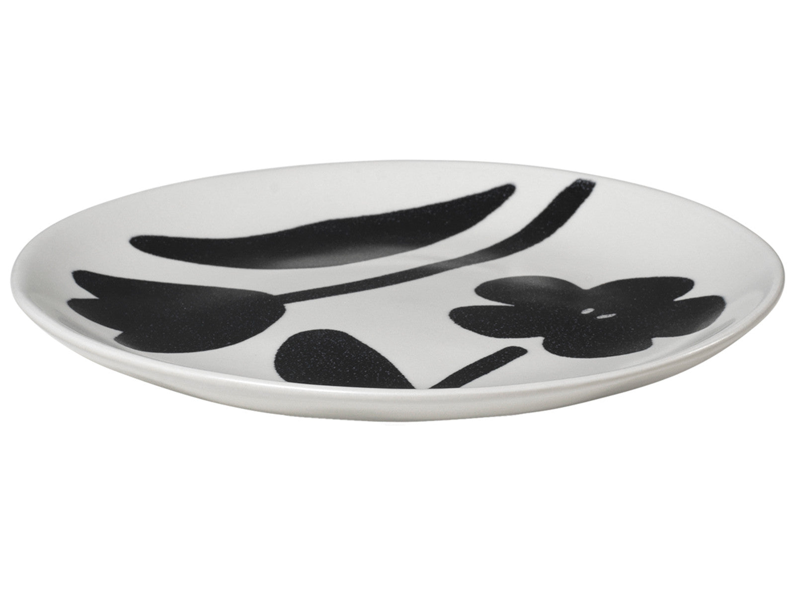 Broste Copenhagen Flora Teller black/off white white Ø20cm - Produktbild 2