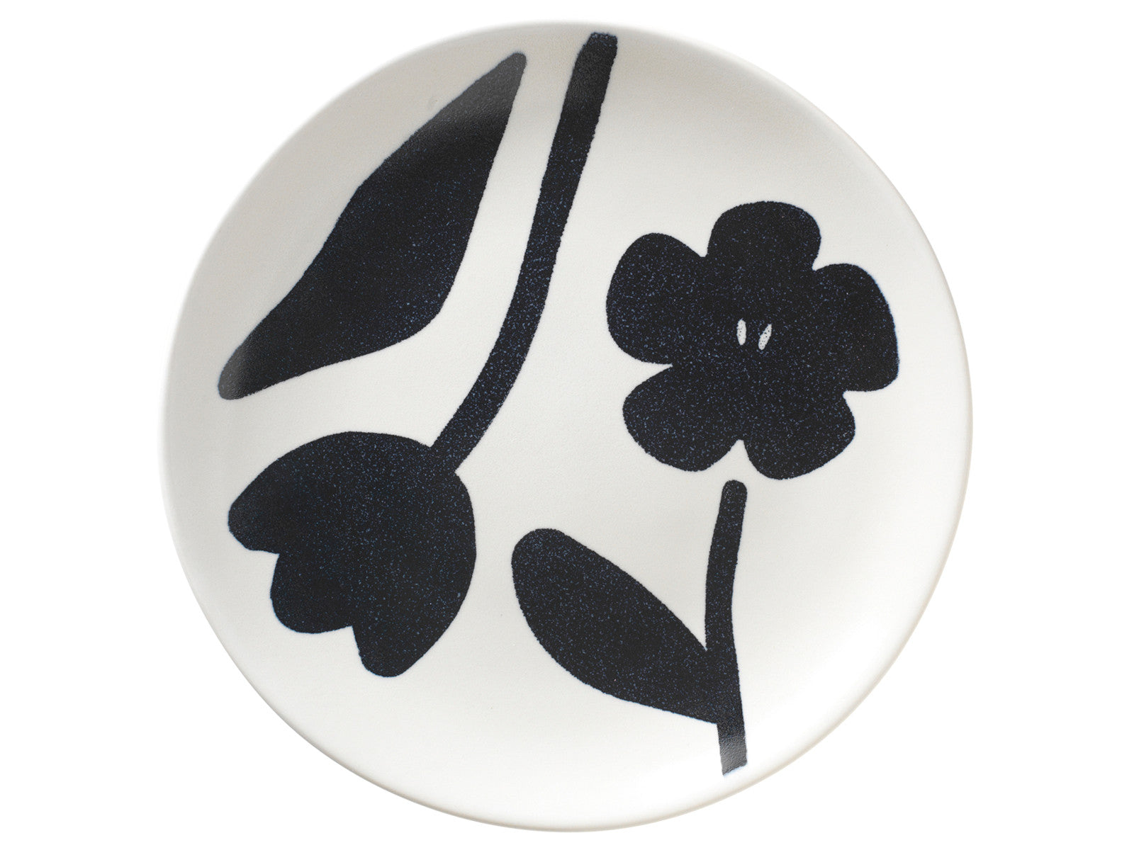 Broste Copenhagen Flora Teller black/off white white Ø20cm