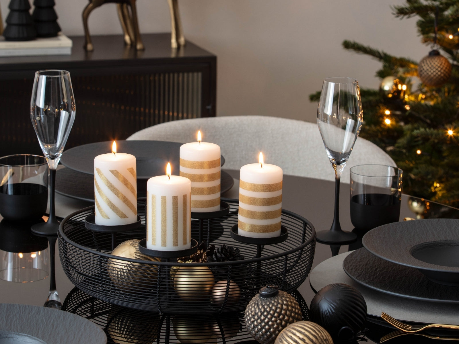 Villeroy & Boch Christmas Chic Adventskranz rund schwarz - Produktbild 2