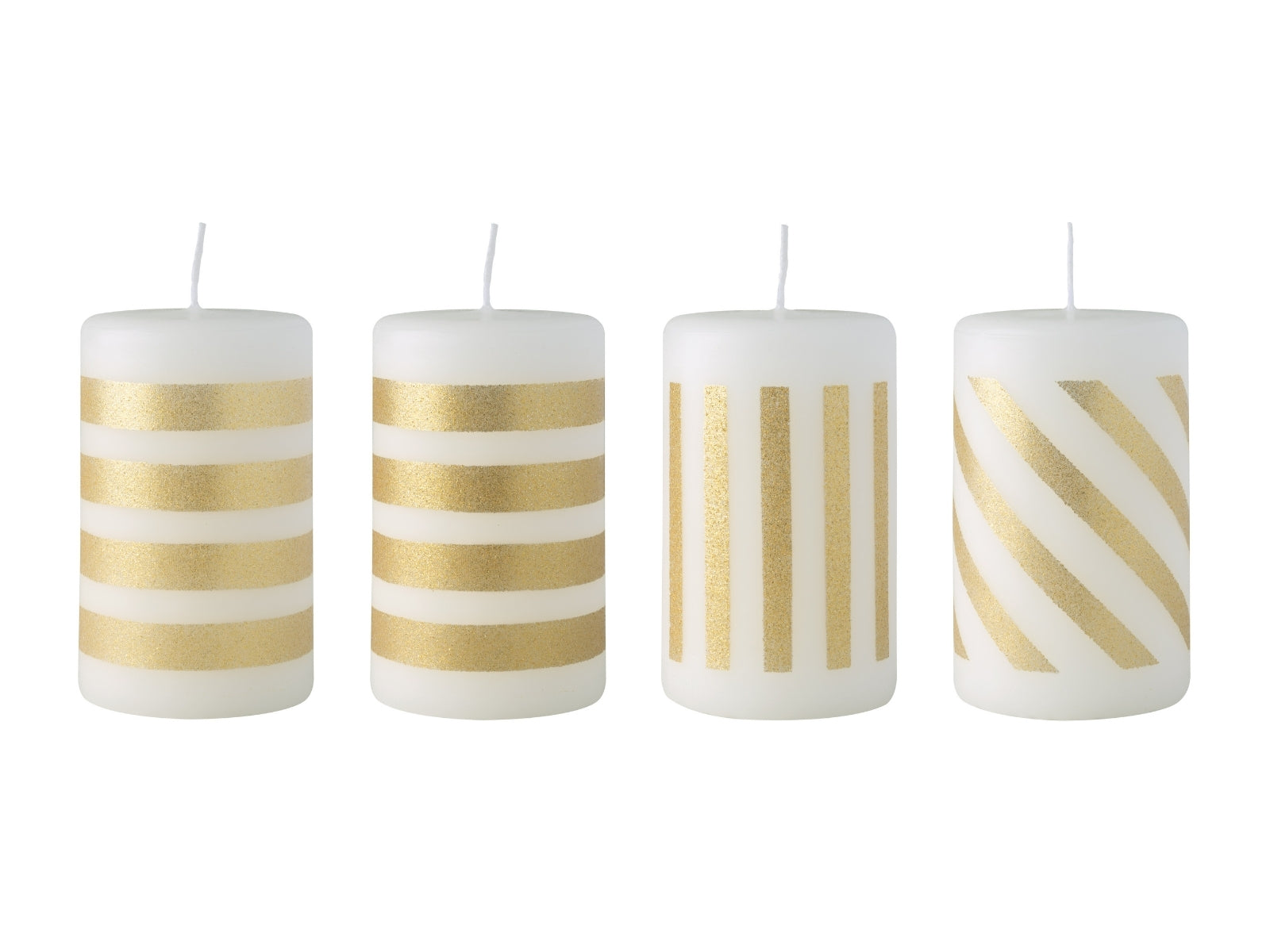 Villeroy & Boch Christmas Chic Stumpenkerze weiß/gold Set 4tlg
