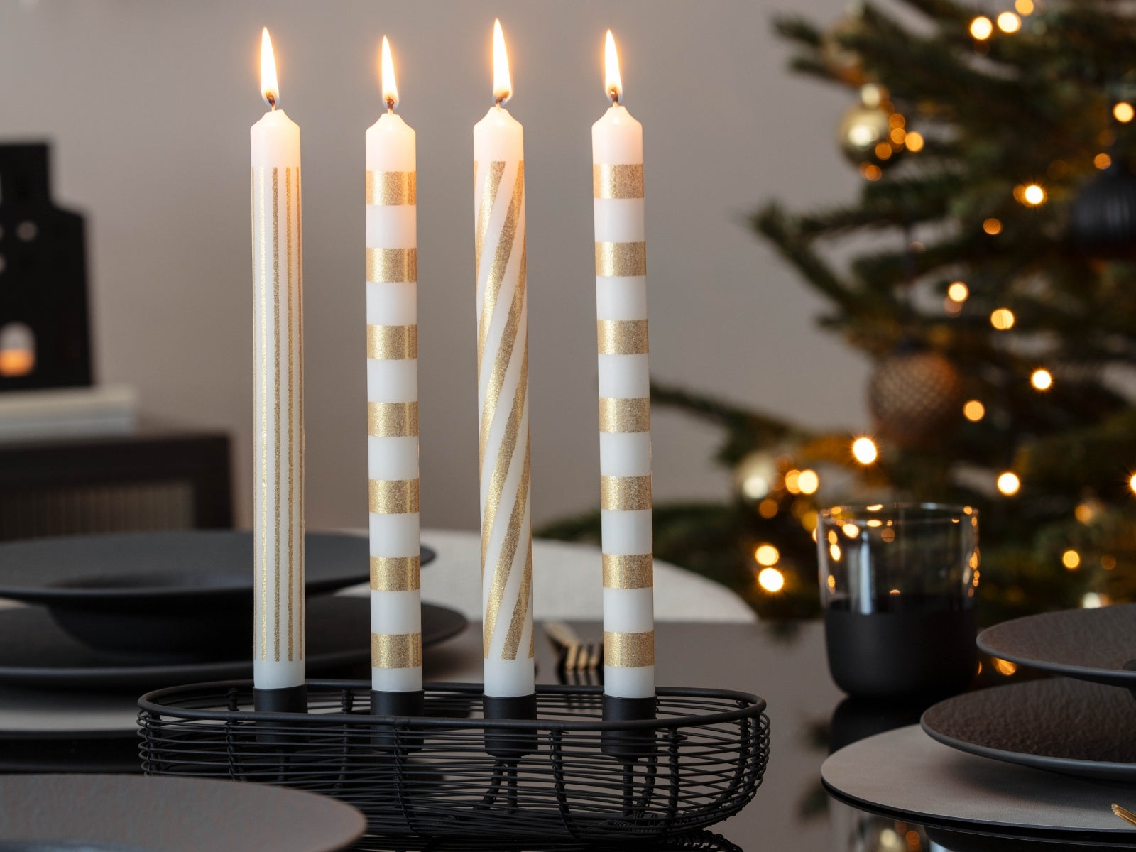 Villeroy & Boch Christmas Chic Stabkerze weiß/gold Set 4tlg - Produktbild 5
