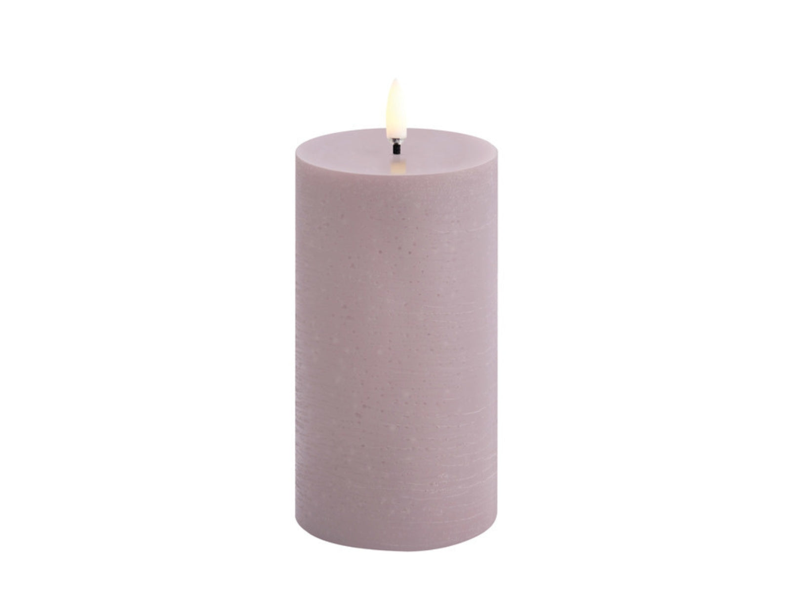 UYUNI LIGHTING Pillar LED-Kerze Rustic light lavender 10,1cm