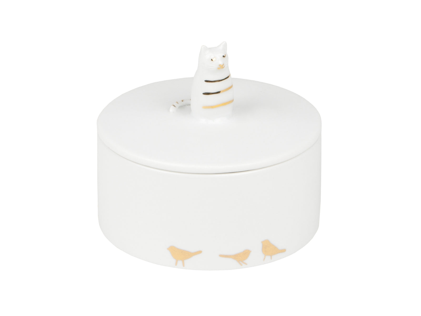 räder Porzellangeschichten Dose Katze weiß 7cm