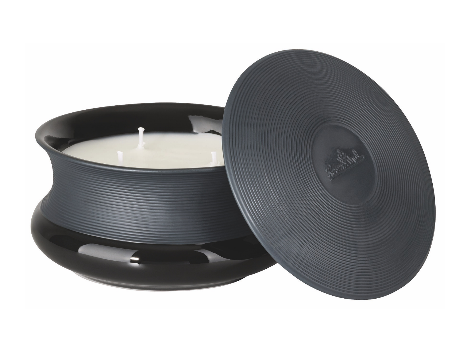 Rosenthal Viiva Duftkerze groß schwarz 8cm 2tlg