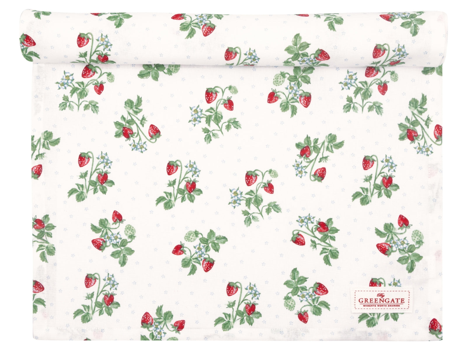 Greengate Berry Tischläufer white 140x45cm