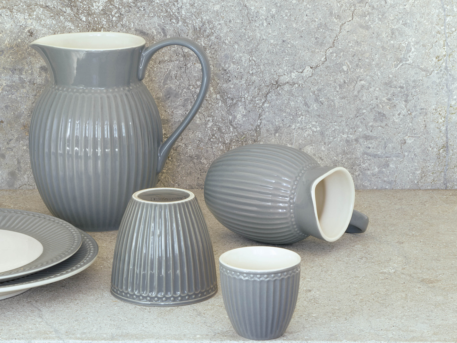 Greengate Alice Cereal Bowl stone grey 7 cm Set6 - Produktbild 2
