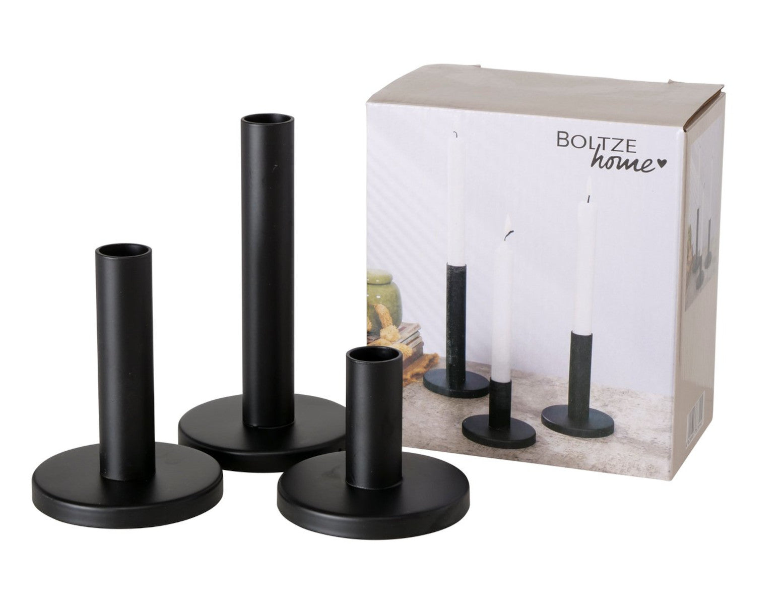 Boltze Malko Kerzenleuchter schwarz 3tlg - Produktbild 1