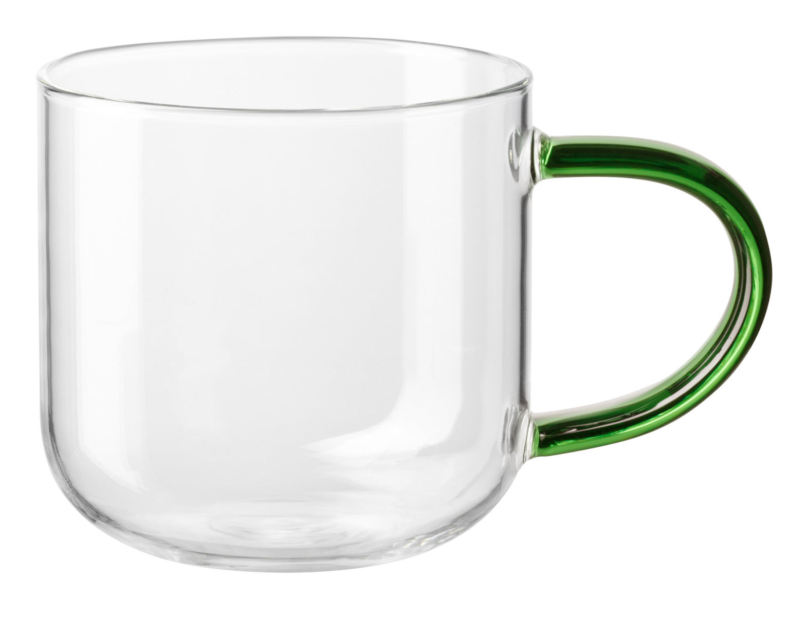 ASA coppa Glas Becher mit grünem Henkel 0,4l