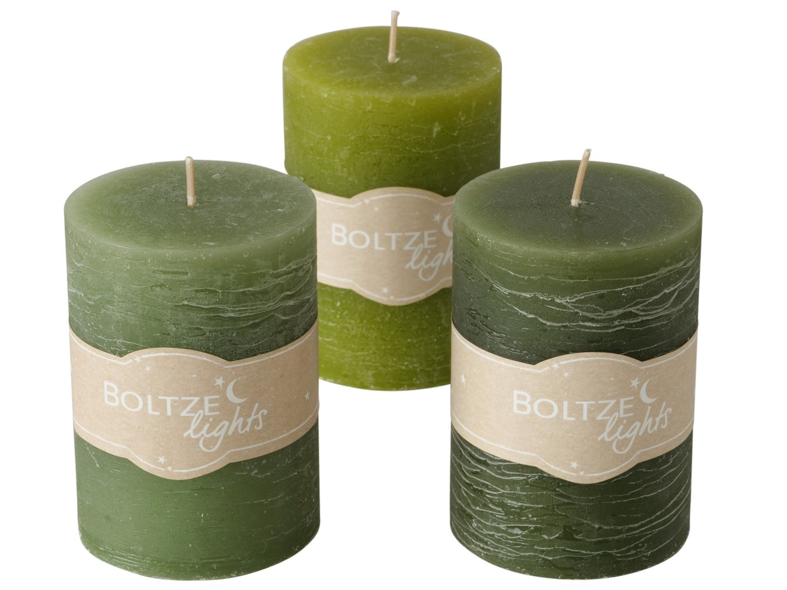 Boltze Basic Stumpenkerze sortiert grün 10cm (1 Stück)