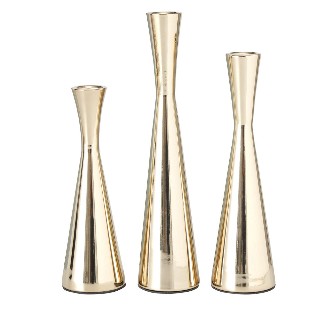 Boltze Cone Kerzenleuchter gold 3tlg - Produktbild 1