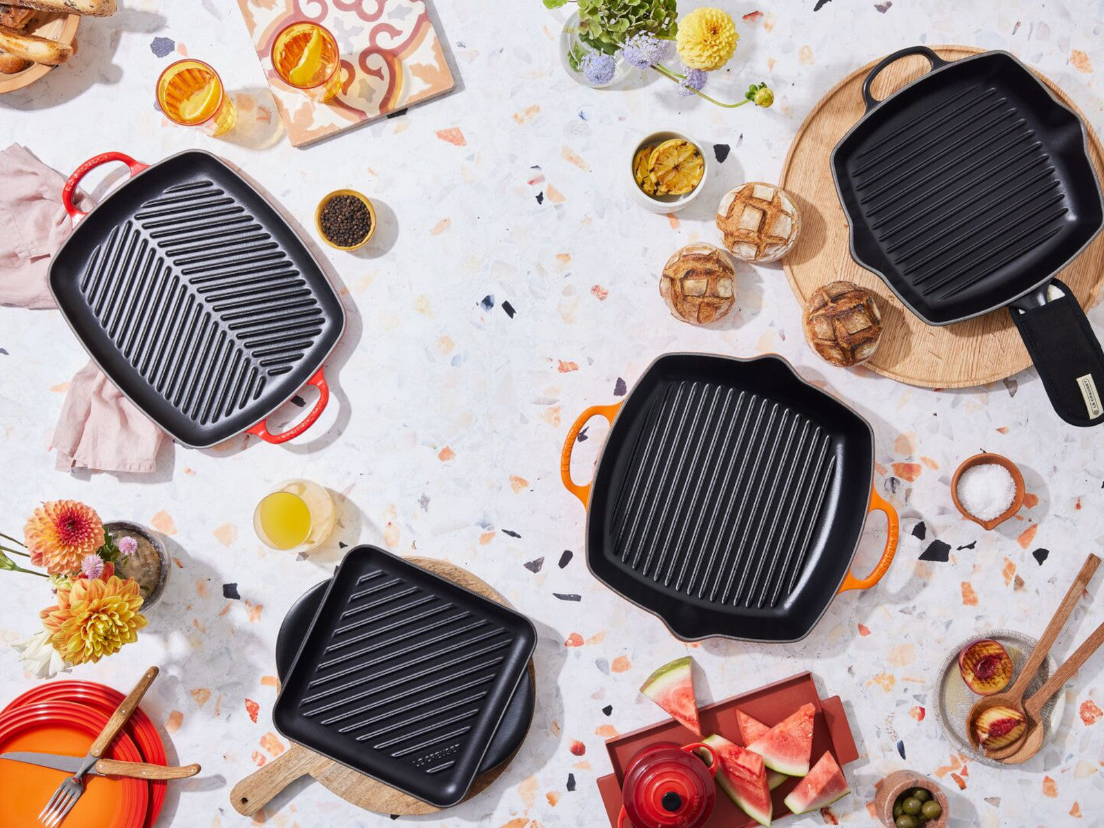 Le Creuset Grillplatte Signature rechteckig bleu riviera 30cm - Produktbild 3