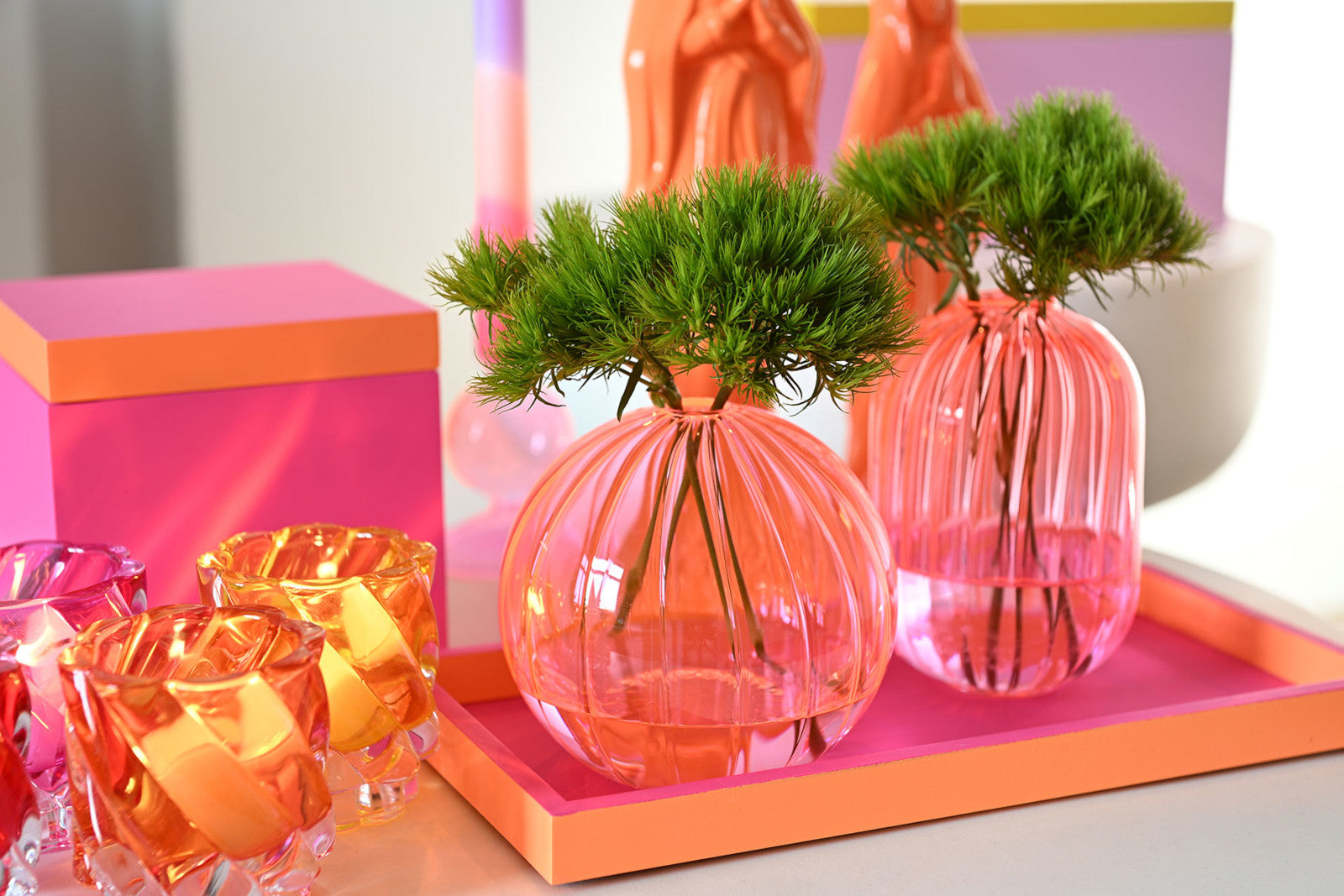 Giftcompany Neo Tablett quadratisch neon grün/neon pink/türkis 32cm - Produktbild 4
