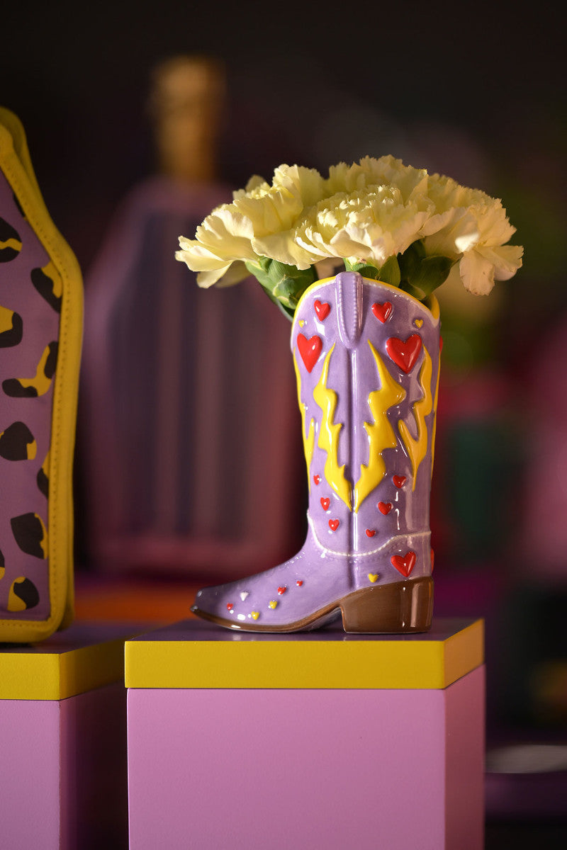 Giftcompany Mignon Vase Cowboystiefel lila 15cm - Produktbild 2