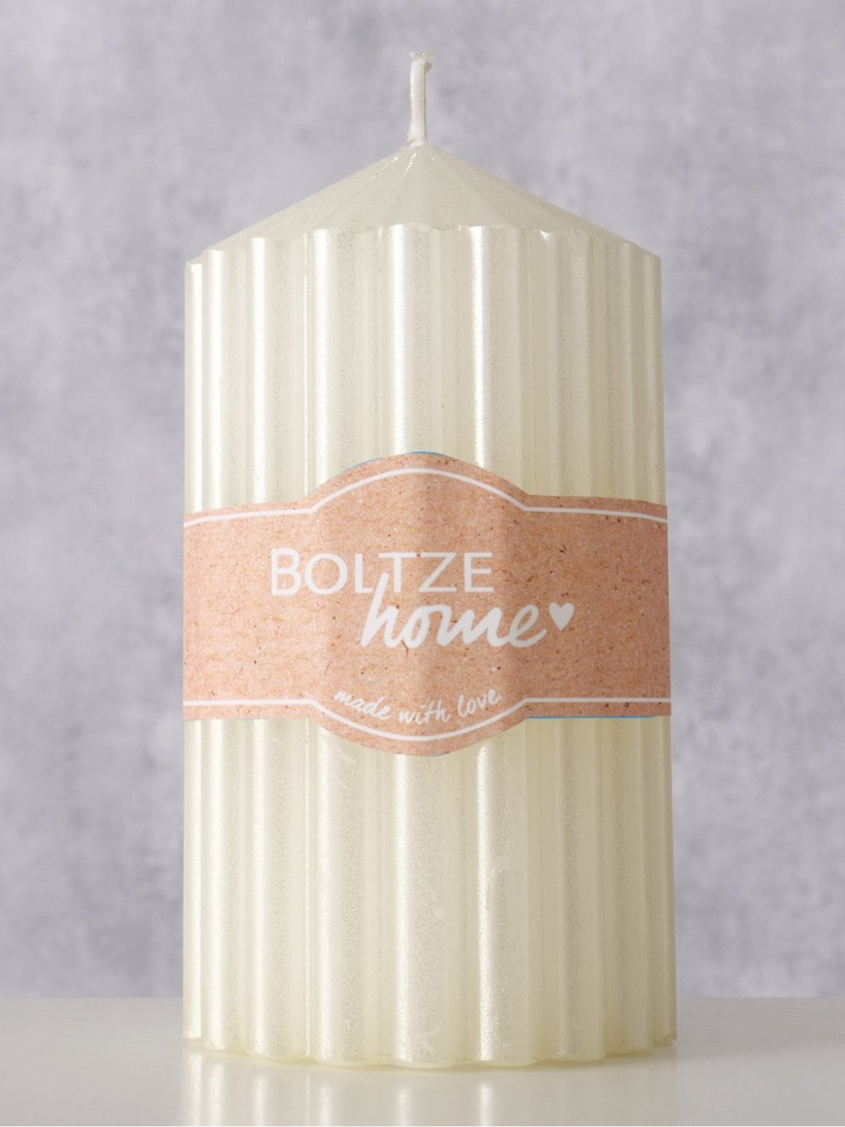Boltze Classic Stumpenkerze Gleamy champagner 13cm - Produktbild 3