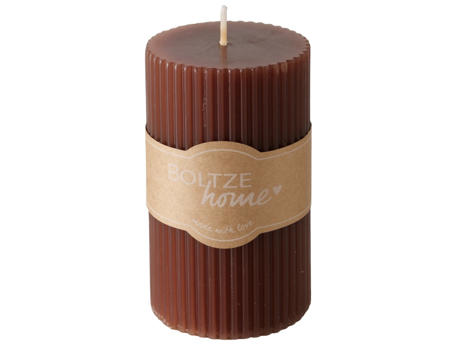 Boltze Classic Stumpenkerze braun 15cm (1 Stück)