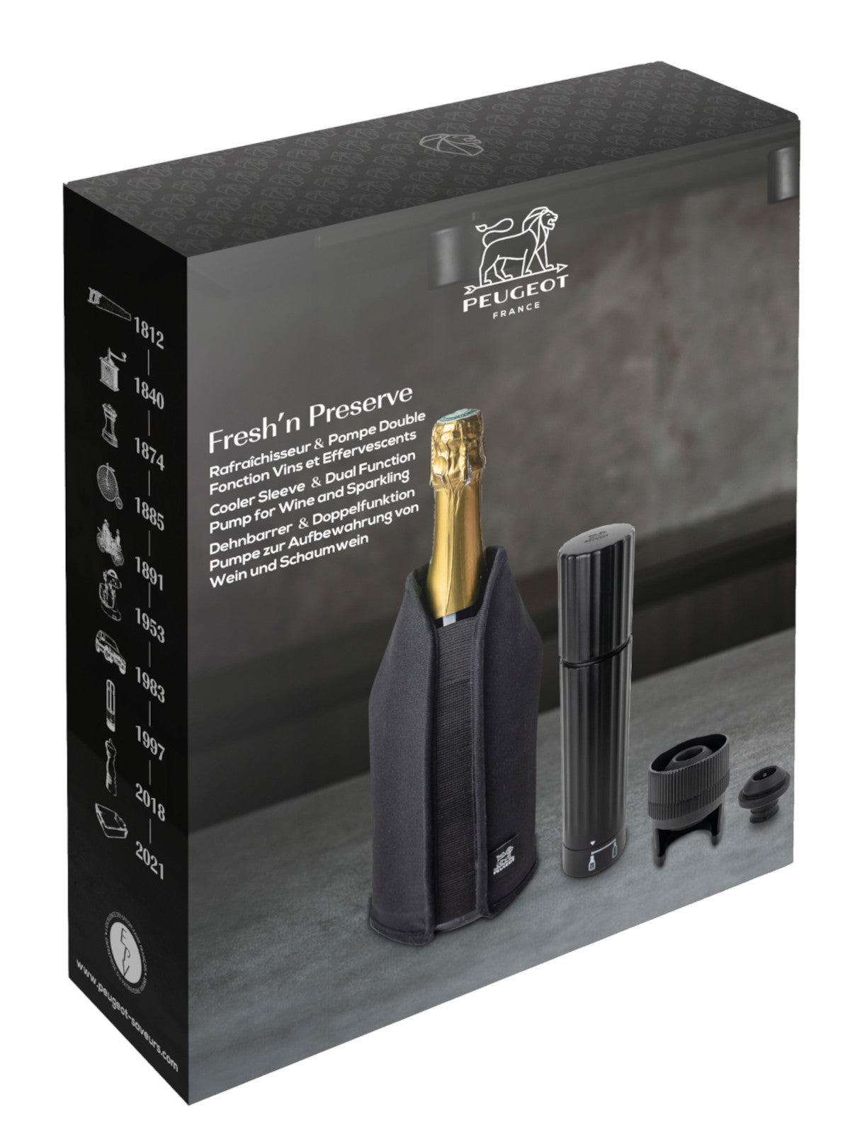 PEUGEOT FRESH'N PRESERVE Vakuumpumpe Duo & Frizz schwarz 4tlg - Produktbild 2