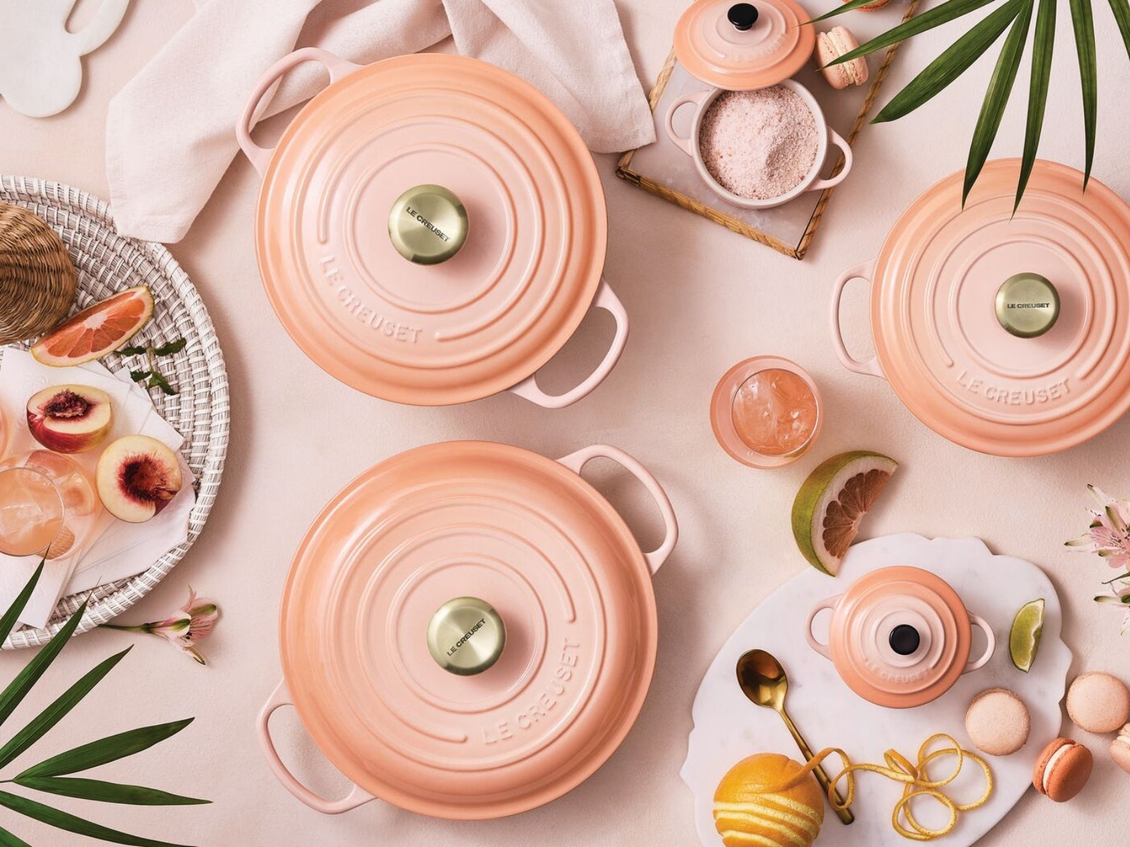 Le Creuset Bräter Signature rund mit Goldknopf pêche 20cm - Produktbild 8
