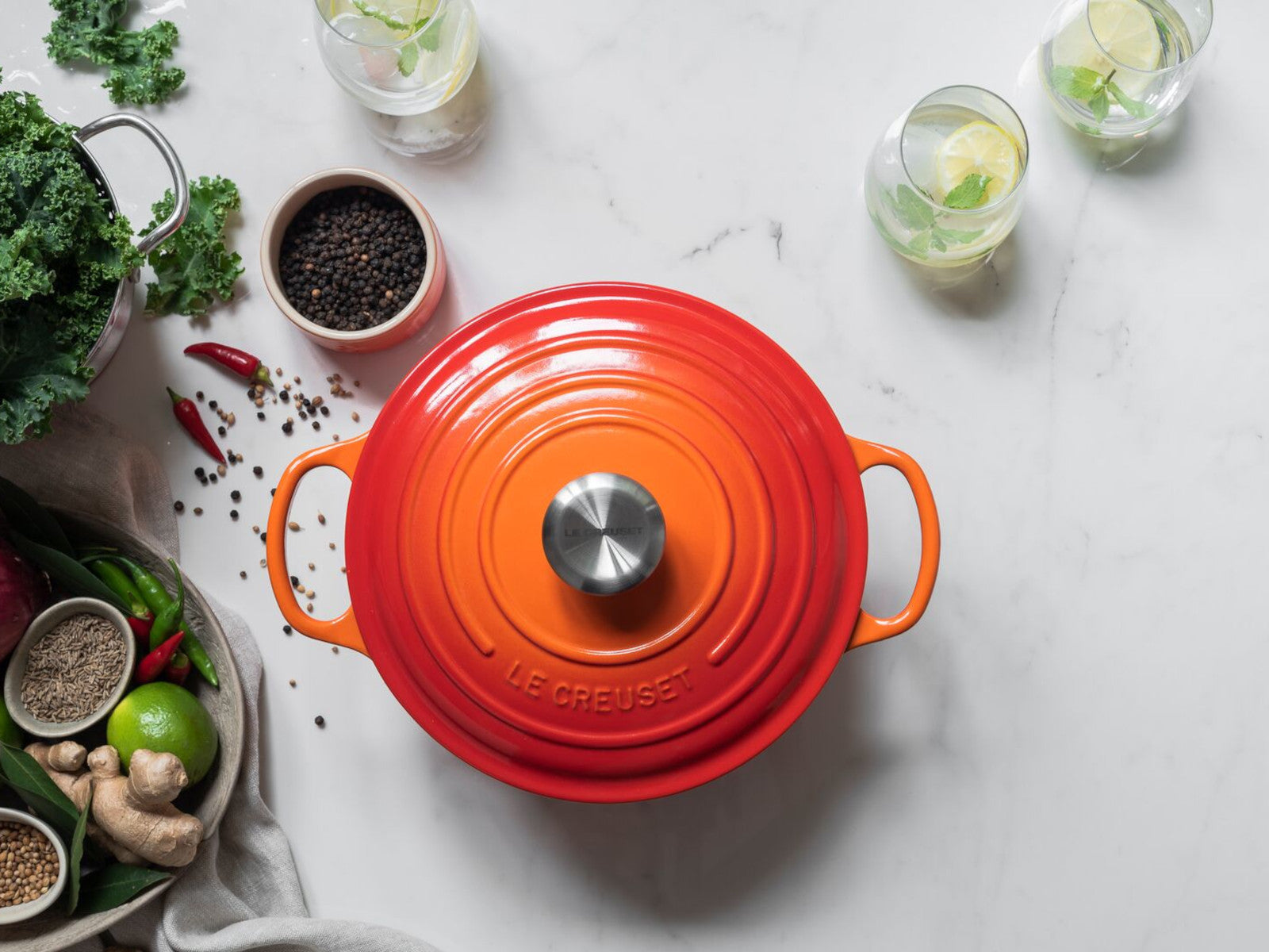 Le Creuset Bräter Signature rund flint 34cm - Produktbild 6